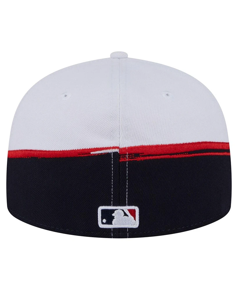 New Era Men's Navy/White Atlanta Braves Paint Stroke 59FIFTY Fitted Hat