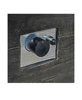 32 in. Outdoor Square Fire Pit -Black