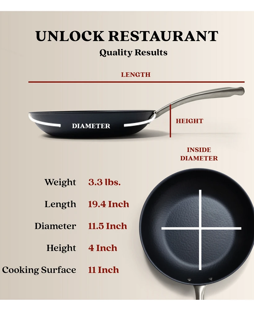 Alva Black Angus 2-Piece Blue Carbon Steel Frying Pan Set - Natural Nonstick Surface