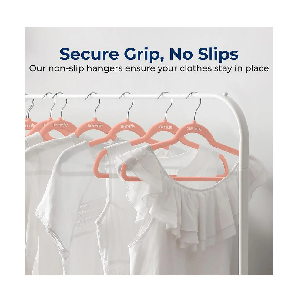 10 Pcs. Velvet Hangers - Non-Slip, Sturdy, and Heavy Duty Coat Set with 360° Swivel Hook for Clothes (Pink)