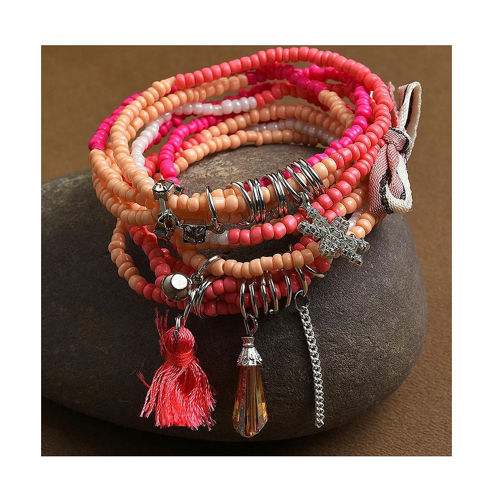 Sohi Women's Snowflake Multi-Layer Bracelet