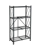 Origami 4 Tier Folding Shelf Garage Shelves Heavy Duty Shelving with Wheels