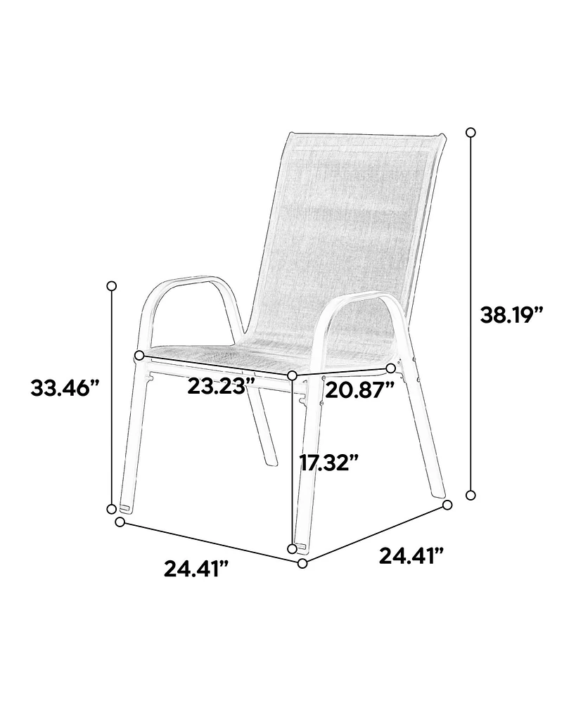 Mondawe Outdoor 4 Piece Patio Chairs with Breathable Textilene Fabric