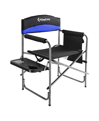 KingCamp Compact Camping Folding Chair with Side Table and Storage Pocket