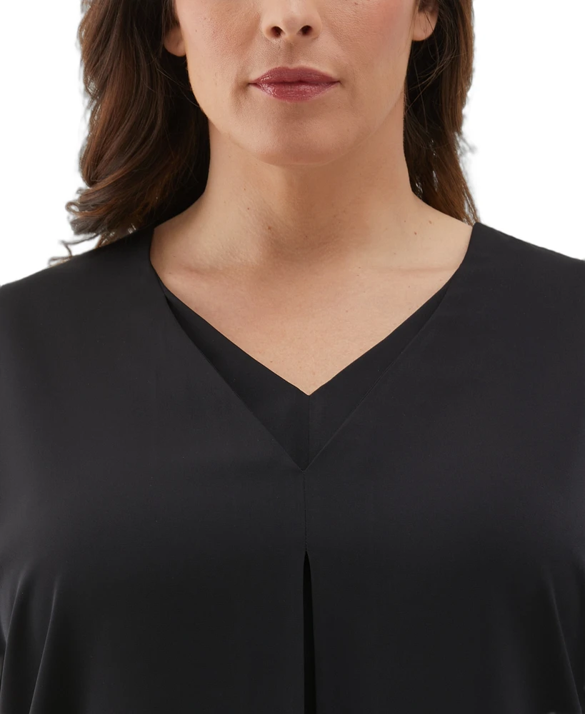 Ella Rafaella Plus Layered Dolman Short Sleeve Top