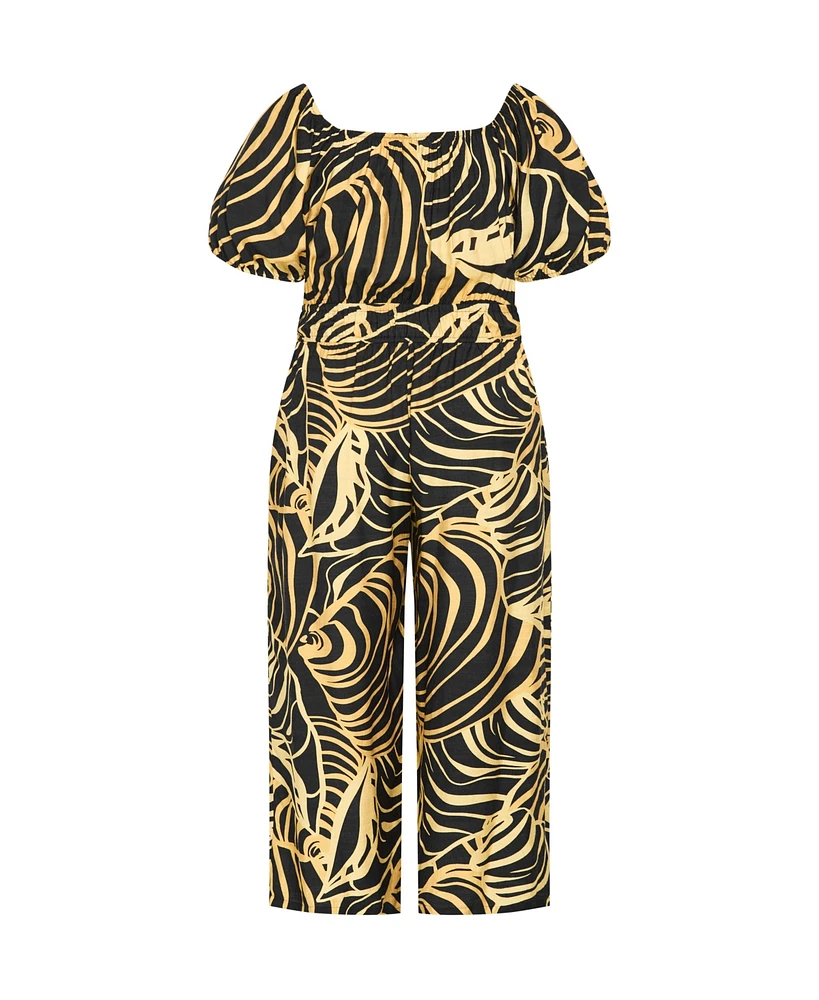 City Chic Women's Erica Swirl Jumpsuit