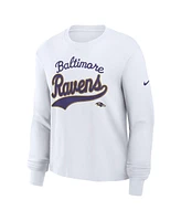 Nike Women's White Baltimore Ravens Essential Long Sleeve Boxy T-Shirt