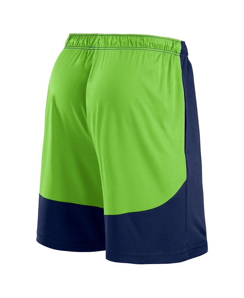 Fanatics Men's College Navy/Neon Green Seattle Seahawks Launch Shorts