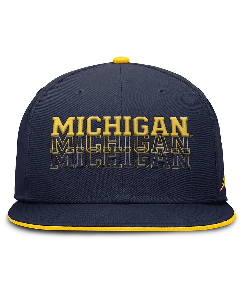 Jordan Men's Navy Michigan Wolverines True Primetime Performance Fitted Hat