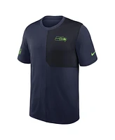 Nike Men's College Navy Seattle Seahawks Sideline Uv Performance Coach T-Shirt