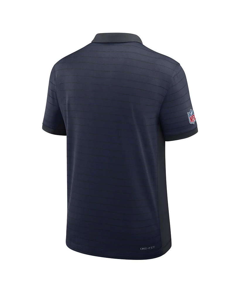 Nike Men's Navy New England Patriots Sideline Victory Stripe Performance Polo Shirt