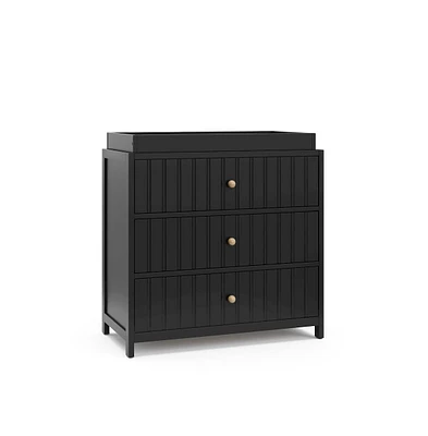 Graco Teddi 3 Drawer Chest with Changing Table Topper (Black)