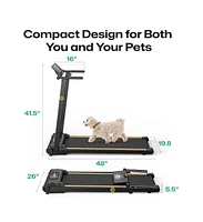 Urevo Walking Pad Treadmills for Home Office, Under Desk Compact Design Treadmill Portable Walking Pad Treadmill with Remote Control, Led Display