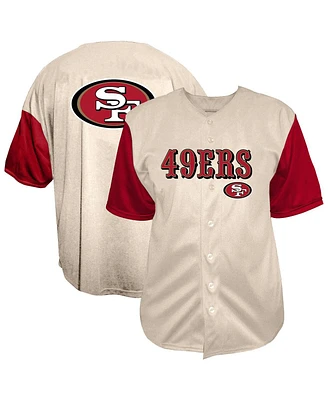 Fanatics Men's Cream San Francisco 49ers Vintage Full-Button Short Sleeve Jersey