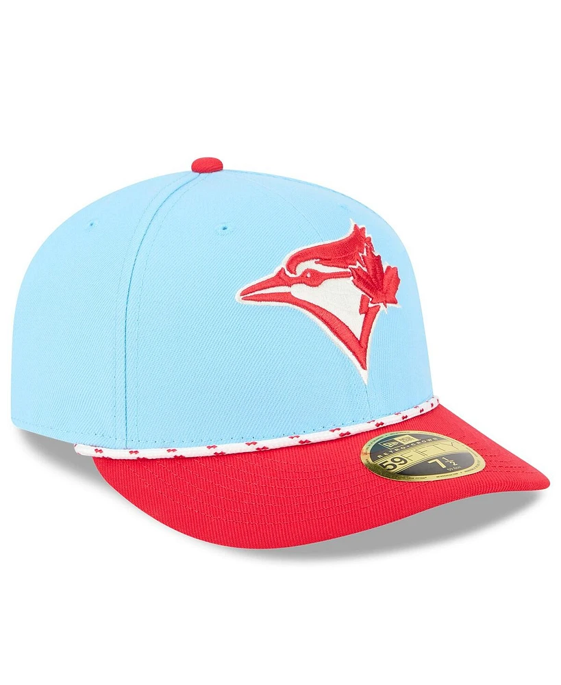 New Era Men's Light Blue/Red Toronto Blue Jays 2025 Canada Day Low Profile 59FIFTY Fitted Hat