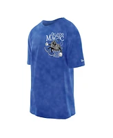 New Era Men's Blue Orlando Magic Old School Sport Enzyme Wash Oversized T-Shirt