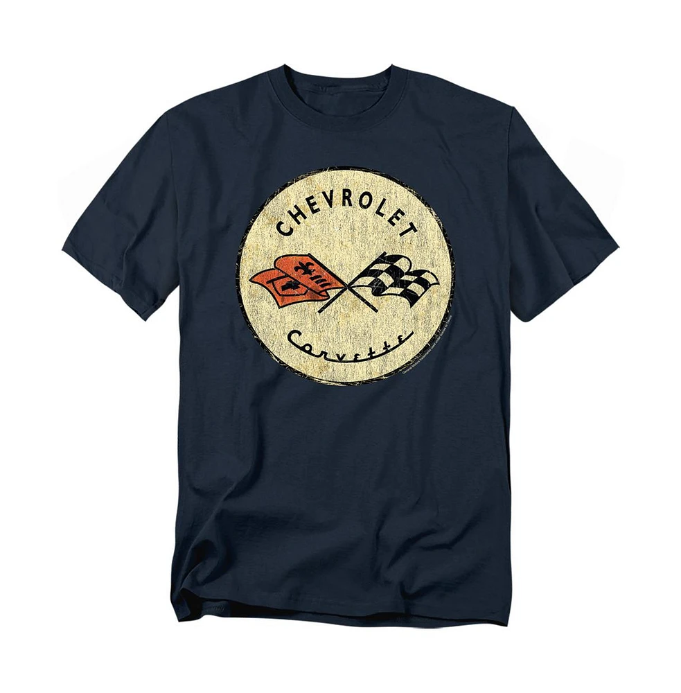 Logovision Big & Tall Chevrolet Old Vette T-Shirt Navy