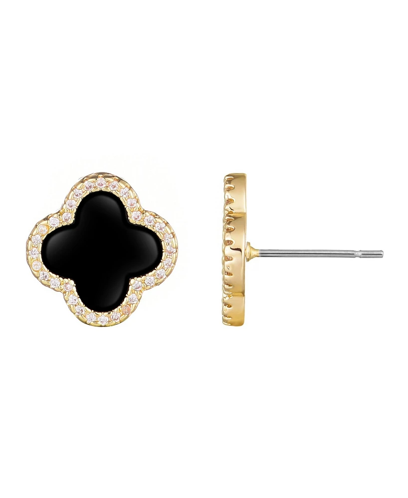 Adornia Cubic Zirconia Halo Clover Stud Earrings