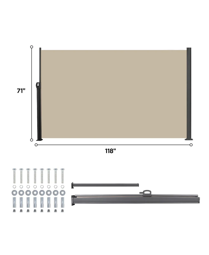 Streamdale Furniture Retractable Side Awning, 118" x 71"