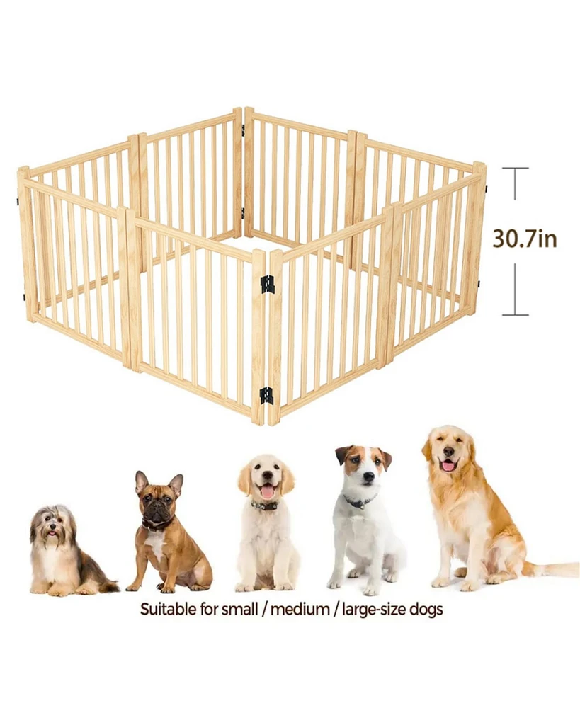 Streamdale Furniture Wooden Freestanding Pet Gate - 8 Panel 31"H