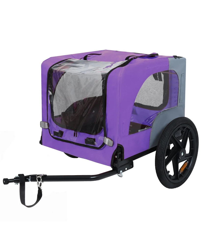 Streamdale Furniture Heavy Duty Pet Bike Trailer - All-Terrain Wheels - Purple