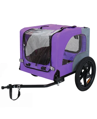 Streamdale Furniture Heavy Duty Pet Bike Trailer - All-Terrain Wheels - Purple