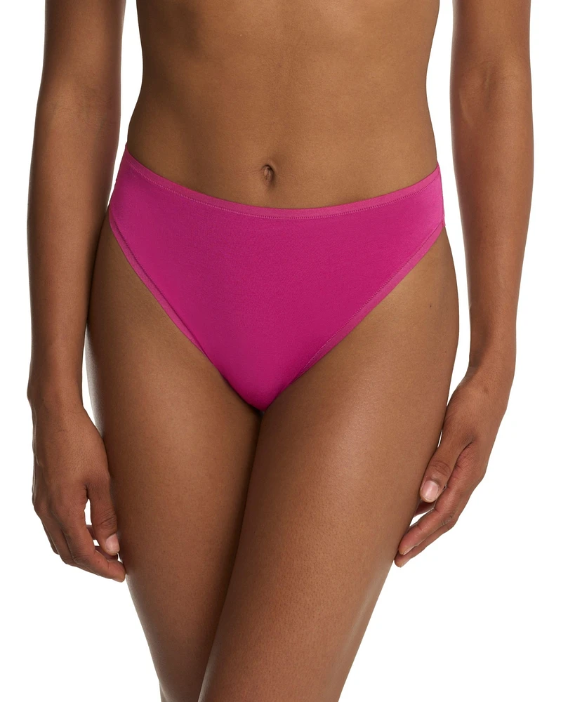 Natori Women's Bliss Bare Cotton High Cut Brief 3 Pack