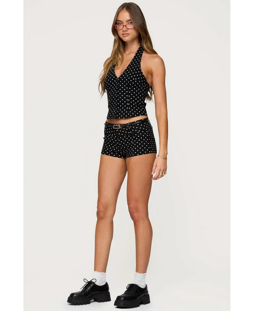 Edikted Women's Twyla Polka Dot Stretch Shorts