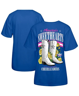 Dallas Cowboys Women's Royal Cheerleaders Sweetheart Boots T-Shirt