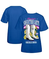 Dallas Cowboys Women's Royal Cheerleaders Sweetheart Boots T-Shirt