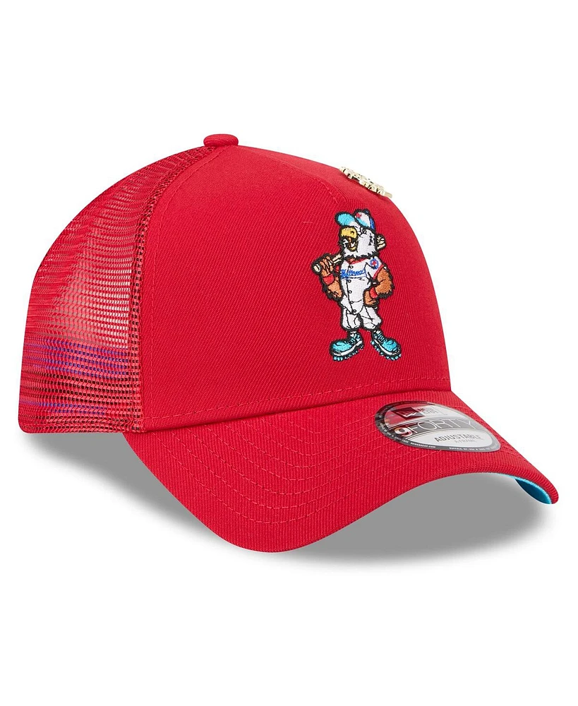 New Era Men's Red Washington Nationals 2025 Big League Chew A-Frame 9FORTY Adjustable Trucker Hat