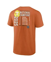Fanatics Men's Texas Orange Longhorns 2025 Ncaa Softball Women's College World Series Champions Schedule T-Shirt
