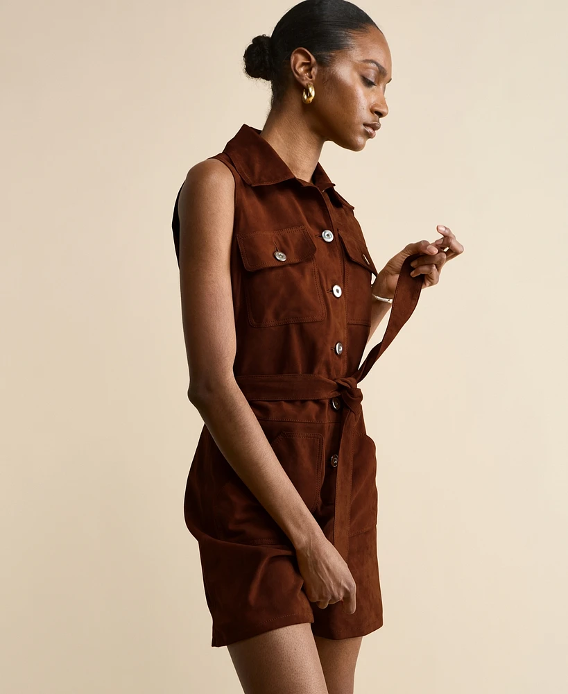 Furniq Uk Women's Suede Romper