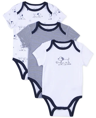 Little Me Baby Boys Puppy Toile Bodysuits, Pack of 3