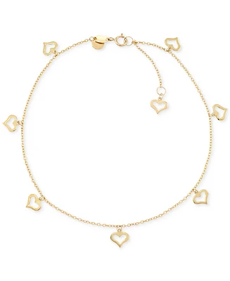 Heart Charm Anklet in 14k Gold