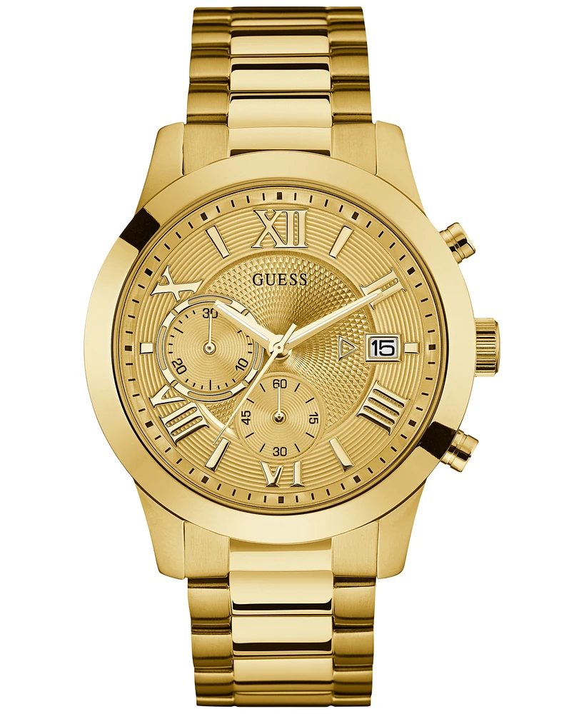 Guess Men's Chronograph Gold-Tone Stainless Steel Bracelet Watch 45mm