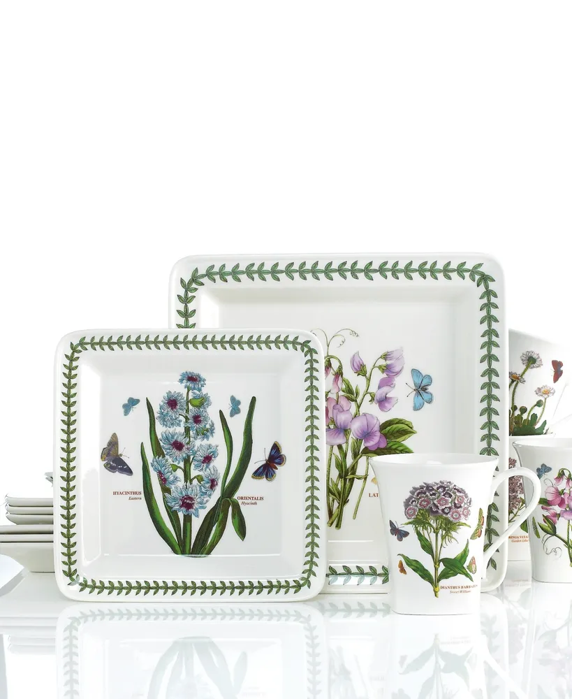 Portmeirion Botanic Garden Square 12 Pc. Dinnerware Set, Service for 4
