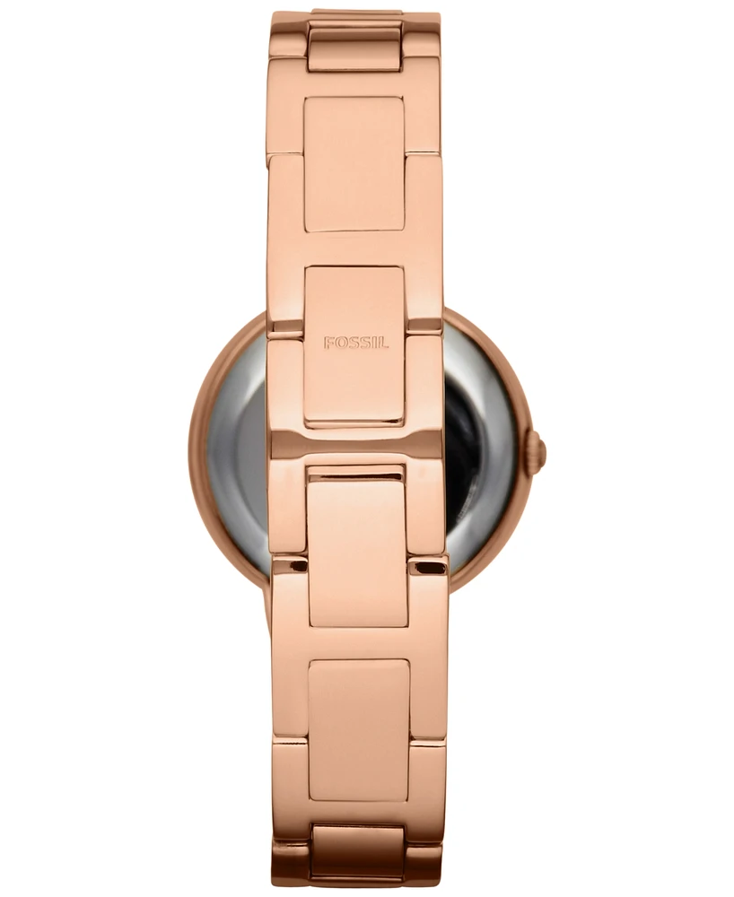 Fossil Women's Virginia Rose Gold-Tone Stainless Steel Bracelet Watch 30mm ES3284