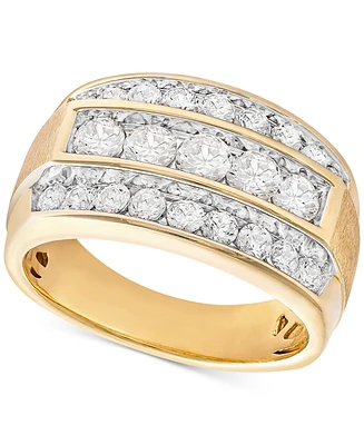 Men's Diamond Linear Cluster Ring (2 ct. t.w.) 10k Gold