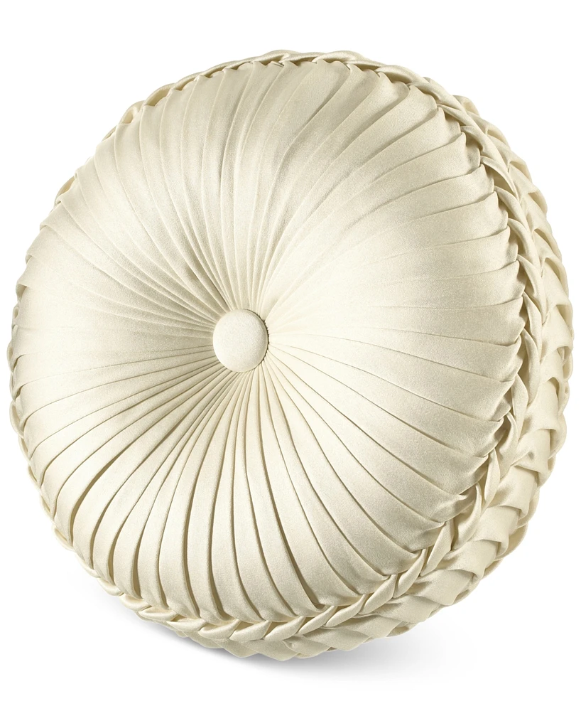 J Queen New York Marquis Tufted Decorative Pillow, 15" Round