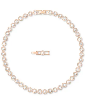 Swarovski Rose Gold-Tone Crystal Halo All-Around Collar Necklace