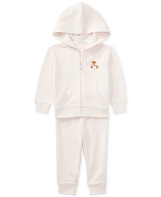 Polo Ralph Lauren Baby Girls Bear Hoodie and Pants Set