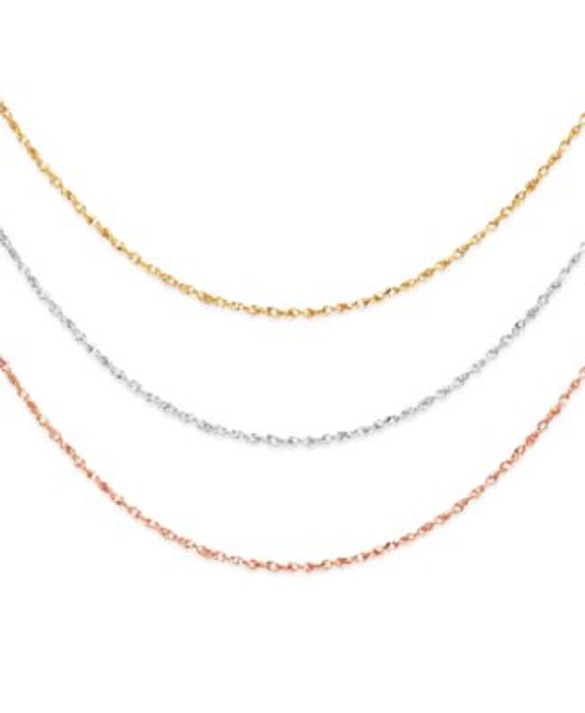 Italian Gold 14k Gold 14k White Gold 14k Rose Gold Necklaces 16 20 Perfectina Chain
