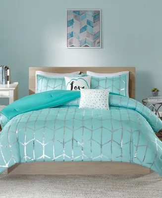 Intelligent Design Raina Metallic 4-Pc. Comforter Set, Twin/Twin Xl