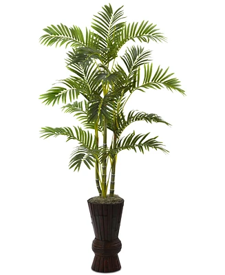 Nearly Natural 62" Areca Palm Tree with Decorative Planter
