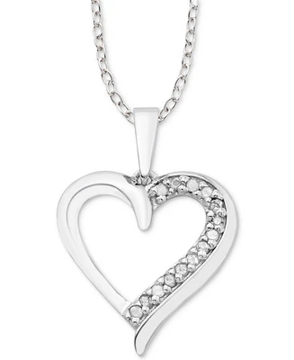 Diamond Heart 18" Pendant Necklace (1/10 ct. t.w.) in Sterling Silver
