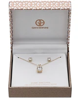 Giani Bernini 2-Pc. Set Cubic Zirconia Round Pendant Necklace and Stud Earring Set in 18k Gold-Plated Sterling Silver Created for Macy's