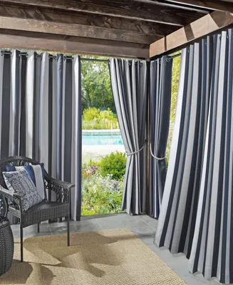 Valencia Cabana Stripe Indoor/Outdoor Uv Protectant Room Darkening Grommet Curtain Panel
