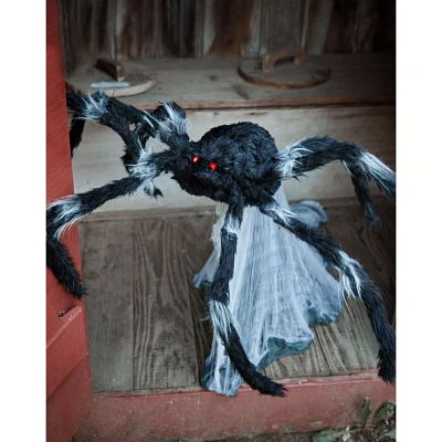 21 In LED Black Jumping Spider Animatronic
