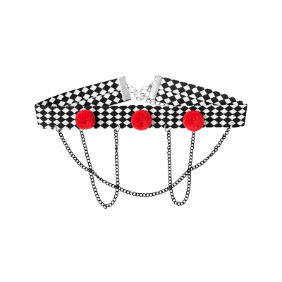 Scary Clown Pom Choker Necklace
